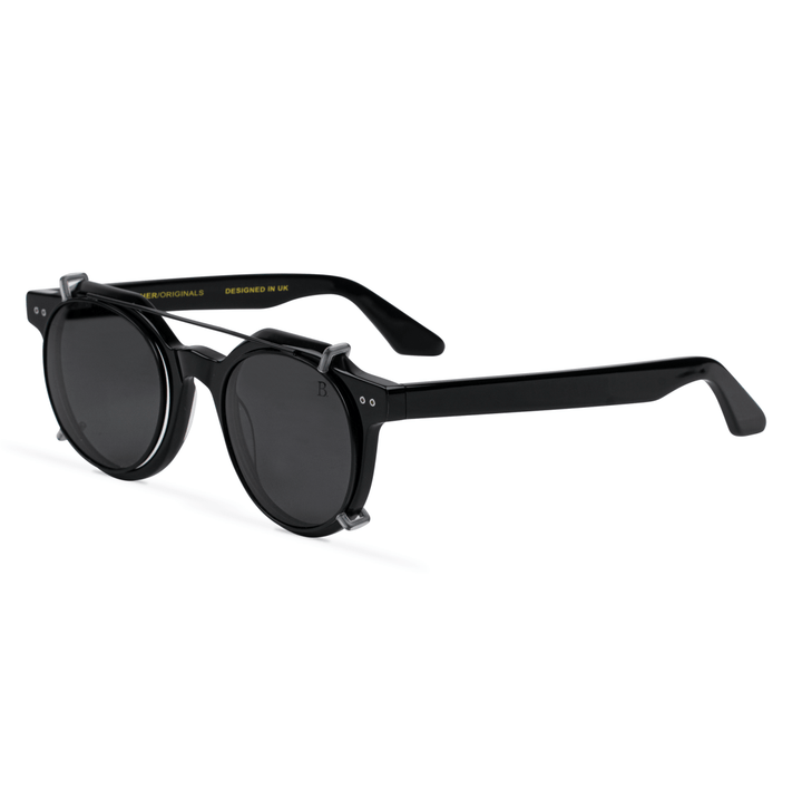 Ginkgo: Lunettes à clips de luxe Noir - Bleather Maroc