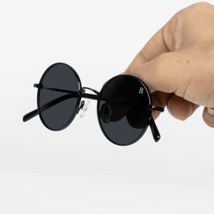 Globe S': Lunettes de soleil de luxe Noir - Bleather Maroc