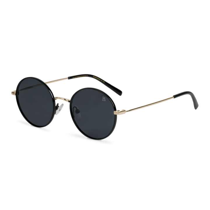 Globe S': Lunettes de soleil de luxe Noir Gold - Bleather Maroc