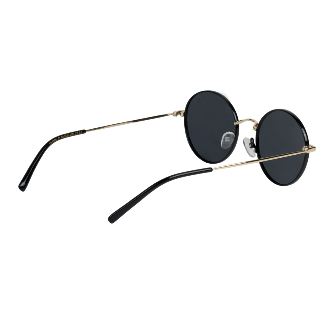 Globe S': Lunettes de soleil de luxe Noir Gold - Bleather Maroc