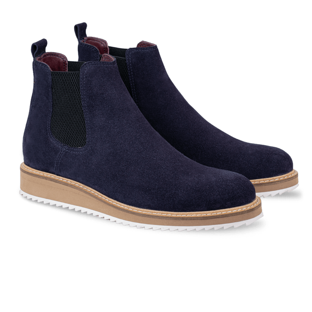 Greece: Chelsea Boots Homme - Daim Bleu - Bleather Maroc