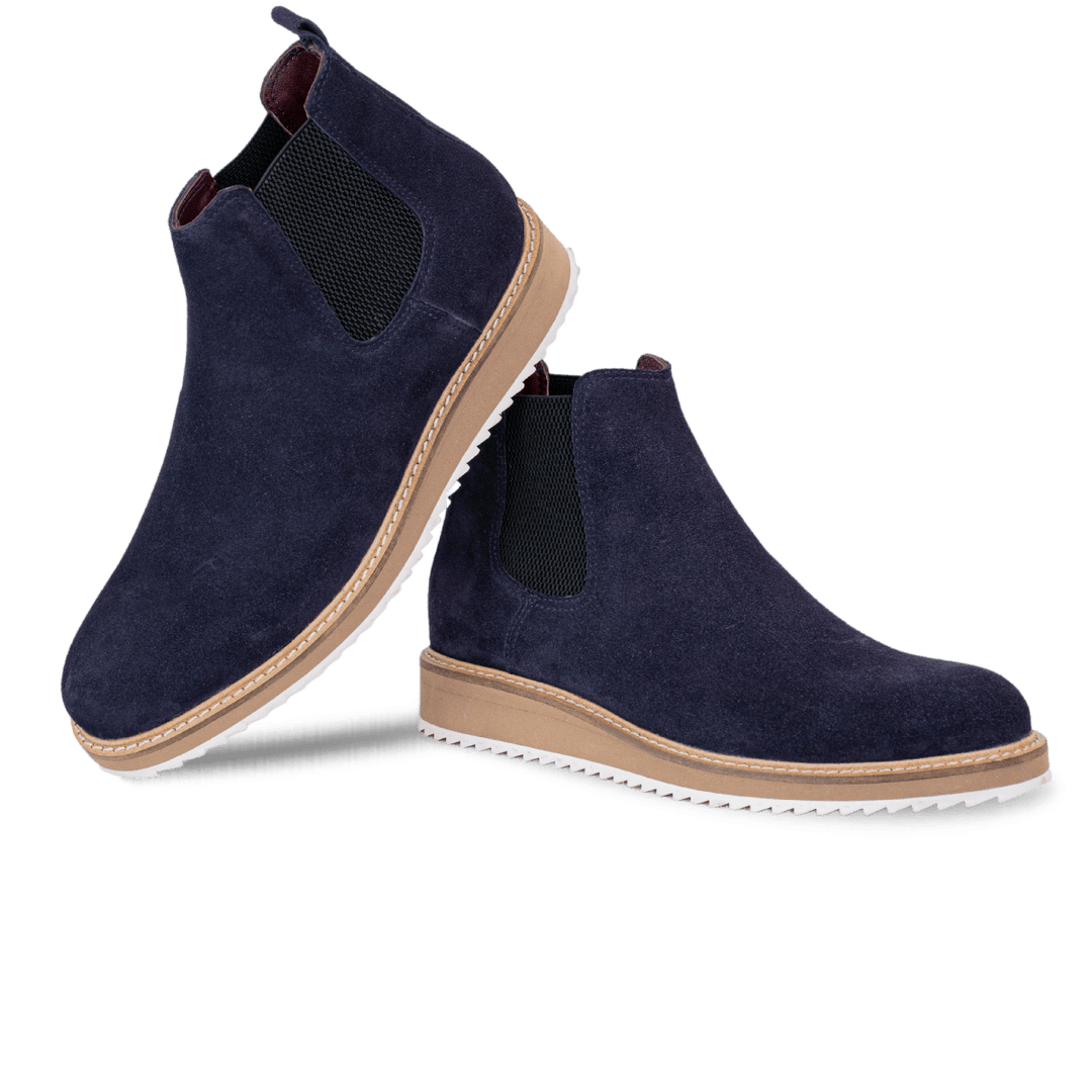 Greece: Chelsea Boots Homme - Daim Bleu - Bleather Maroc