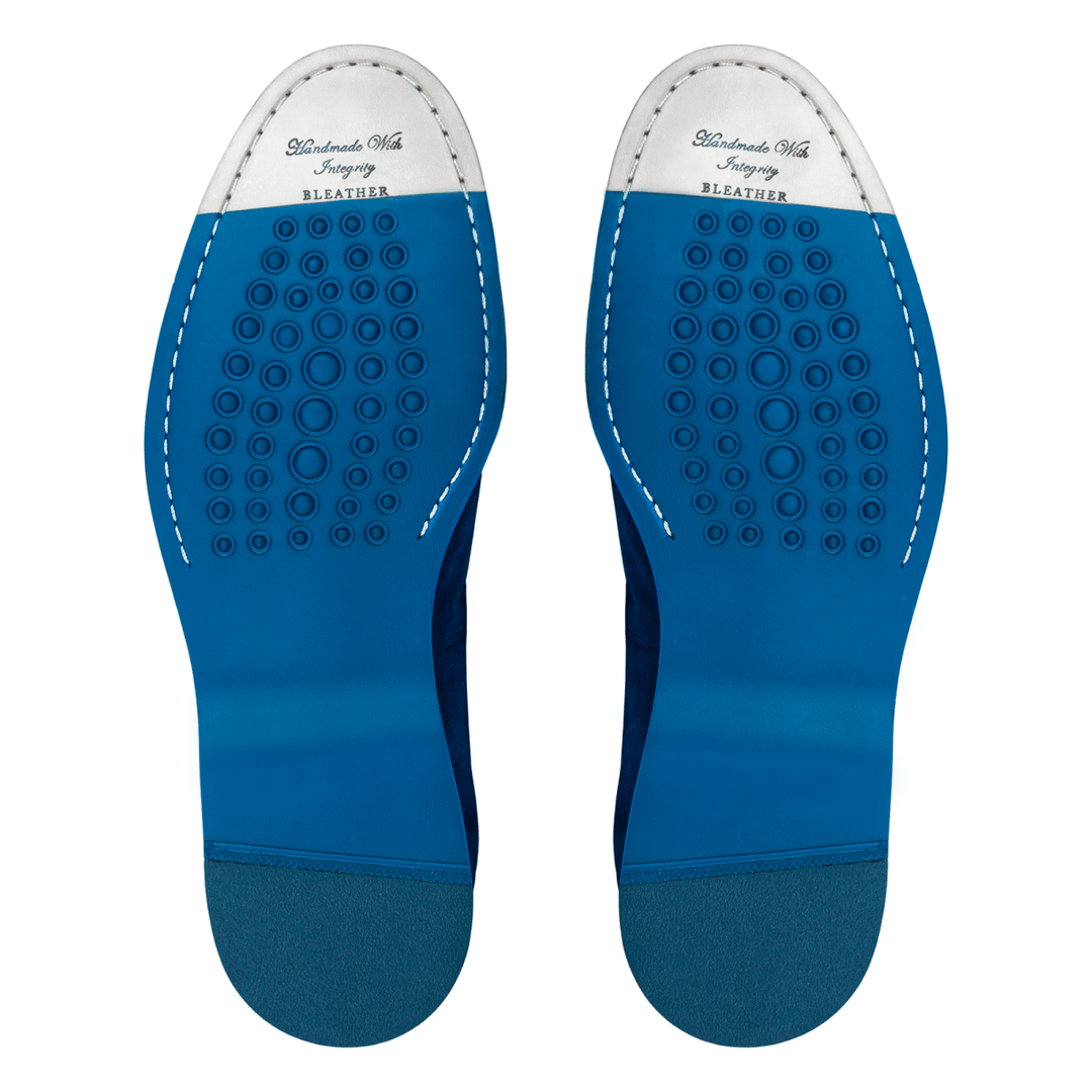 Harris: Mocassin Homme - Daim Bleu - Bleather Maroc