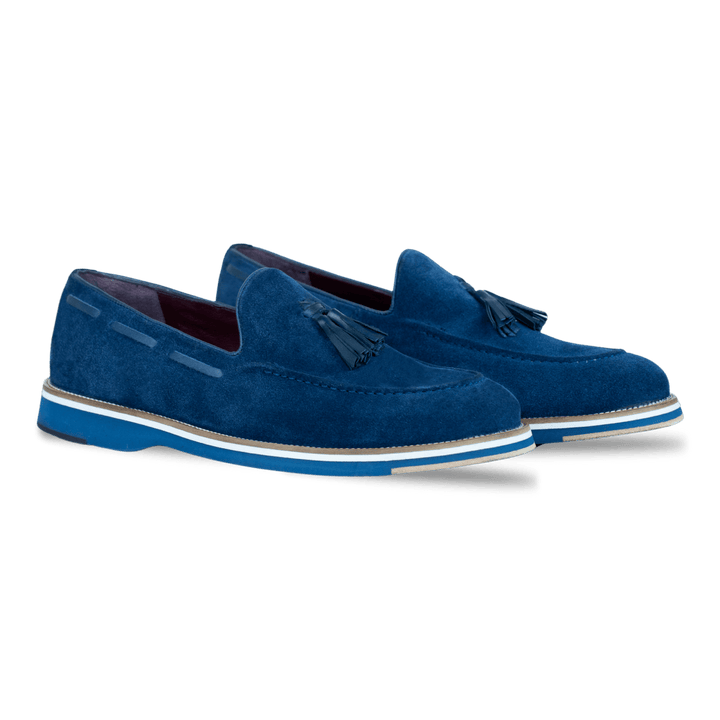 Harris: Mocassin Homme - Daim Bleu - Bleather Maroc