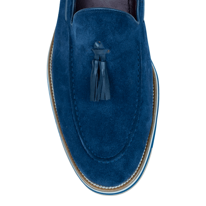 Harris: Mocassin Homme - Daim Bleu - Bleather Maroc