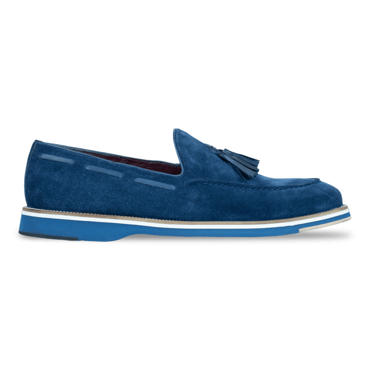 Harris: Mocassin Homme - Daim Bleu - Bleather Maroc