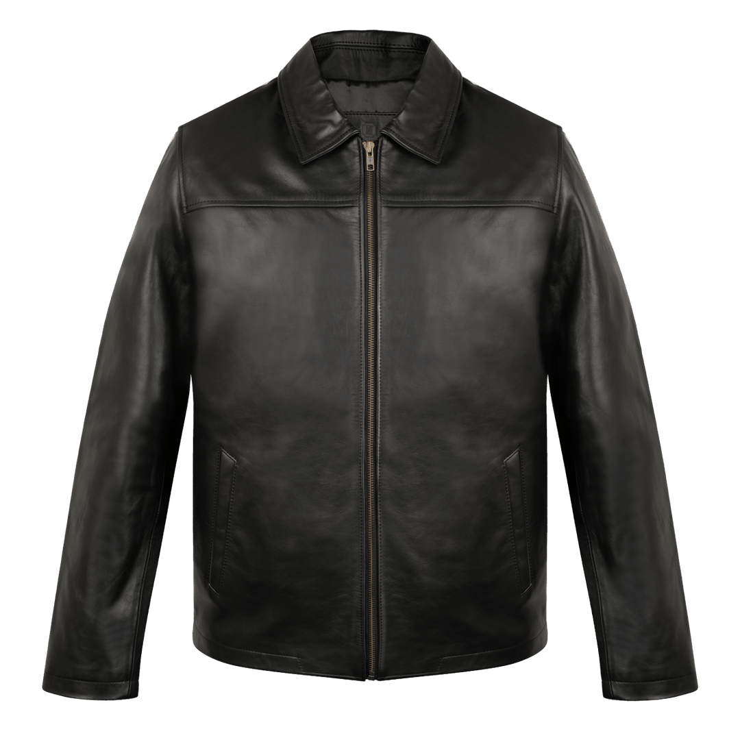 Heritage: Jacket Hommes - Cuir Noir - Bleather Maroc