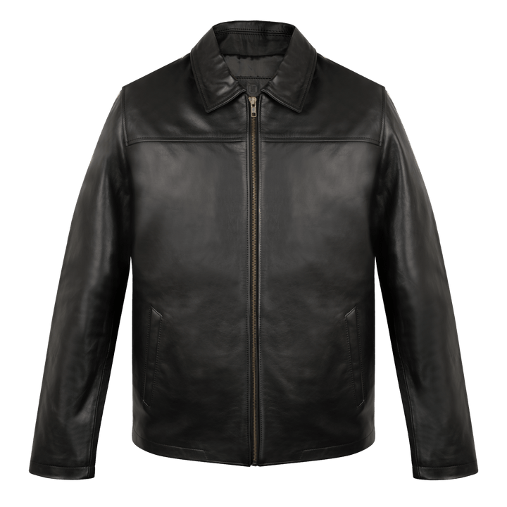 Heritage: Jacket Hommes - Cuir Noir - Bleather Maroc