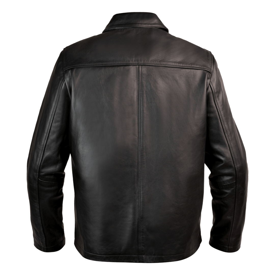 Heritage: Jacket Hommes - Cuir Noir - Bleather Maroc