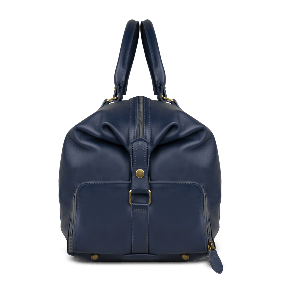 Imperial Essence: Sac de Voyage - Cuir Bleu - Bleather Maroc