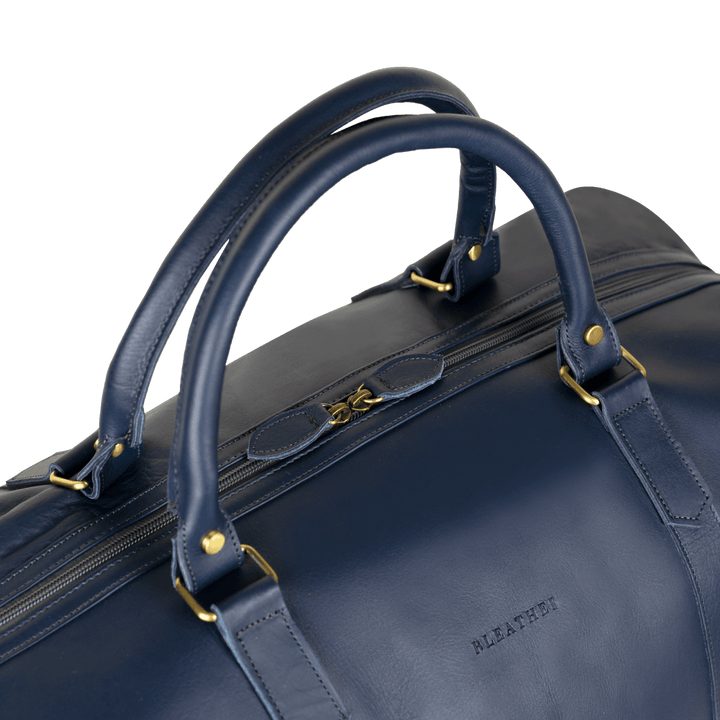 Imperial Essence: Sac de Voyage - Cuir Bleu - Bleather Maroc