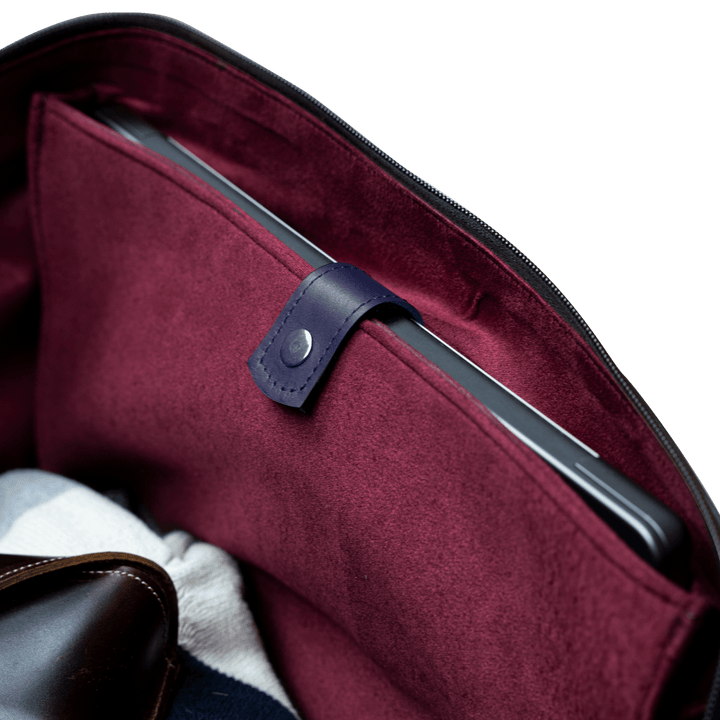 Imperial Essence: Sac de Voyage - Cuir Bleu - Bleather Maroc