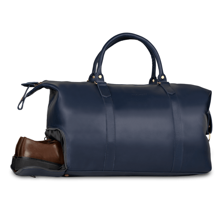 Imperial Essence: Sac de Voyage - Cuir Bleu - Bleather Maroc