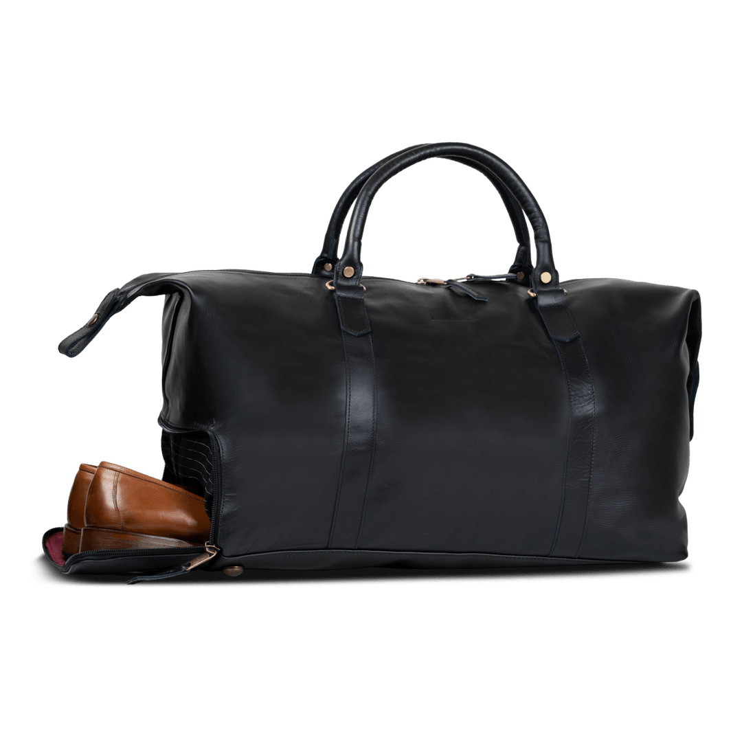 Imperial Essence: Sac de Voyage - Cuir Noir - Bleather Maroc