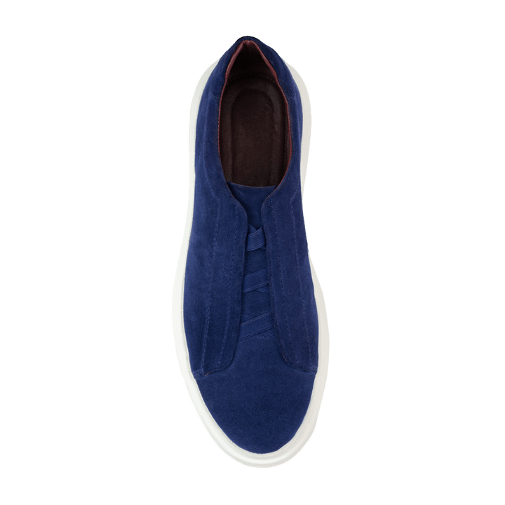 Johnson: Sneakers Homme - Daim Bleu - Bleather Maroc