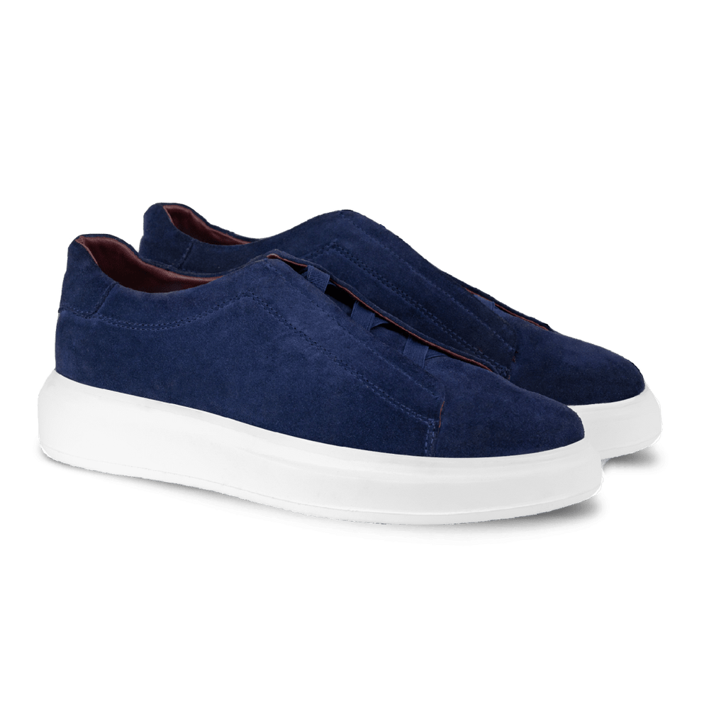 Johnson: Sneakers Homme - Daim Bleu - Bleather Maroc