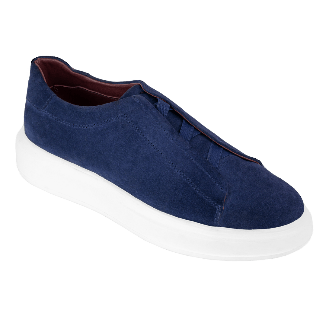 Johnson: Sneakers Homme - Daim Bleu - Bleather Maroc