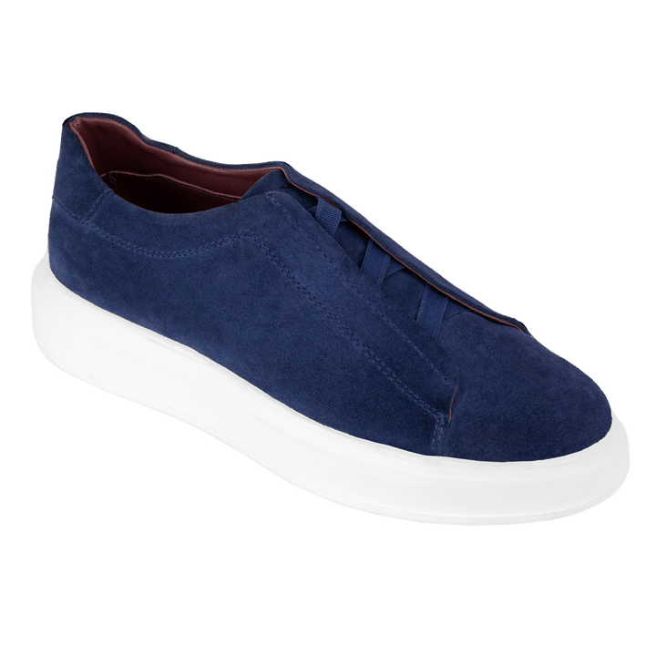 Johnson: Sneakers Homme - Daim Bleu - Bleather Maroc