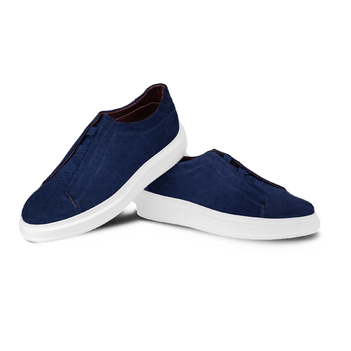 Johnson: Sneakers Homme - Daim Bleu - Bleather Maroc