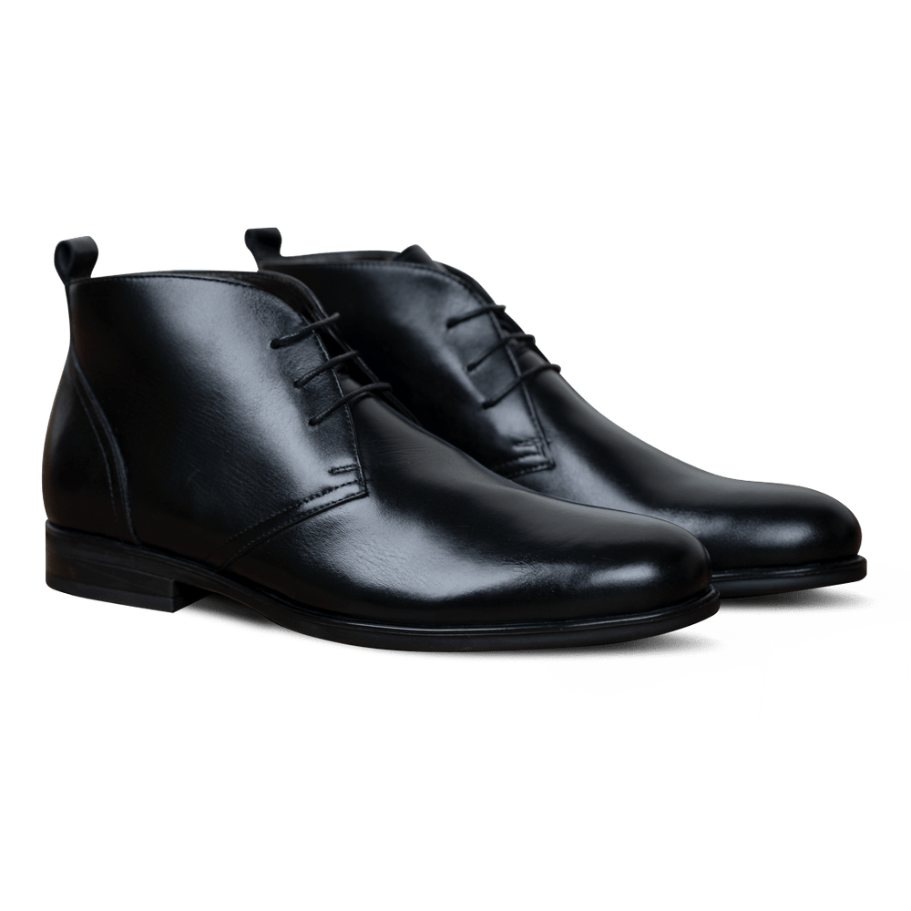 Kendal: Demi Bottes Homme - Caoutchouc Noir - Bleather Maroc