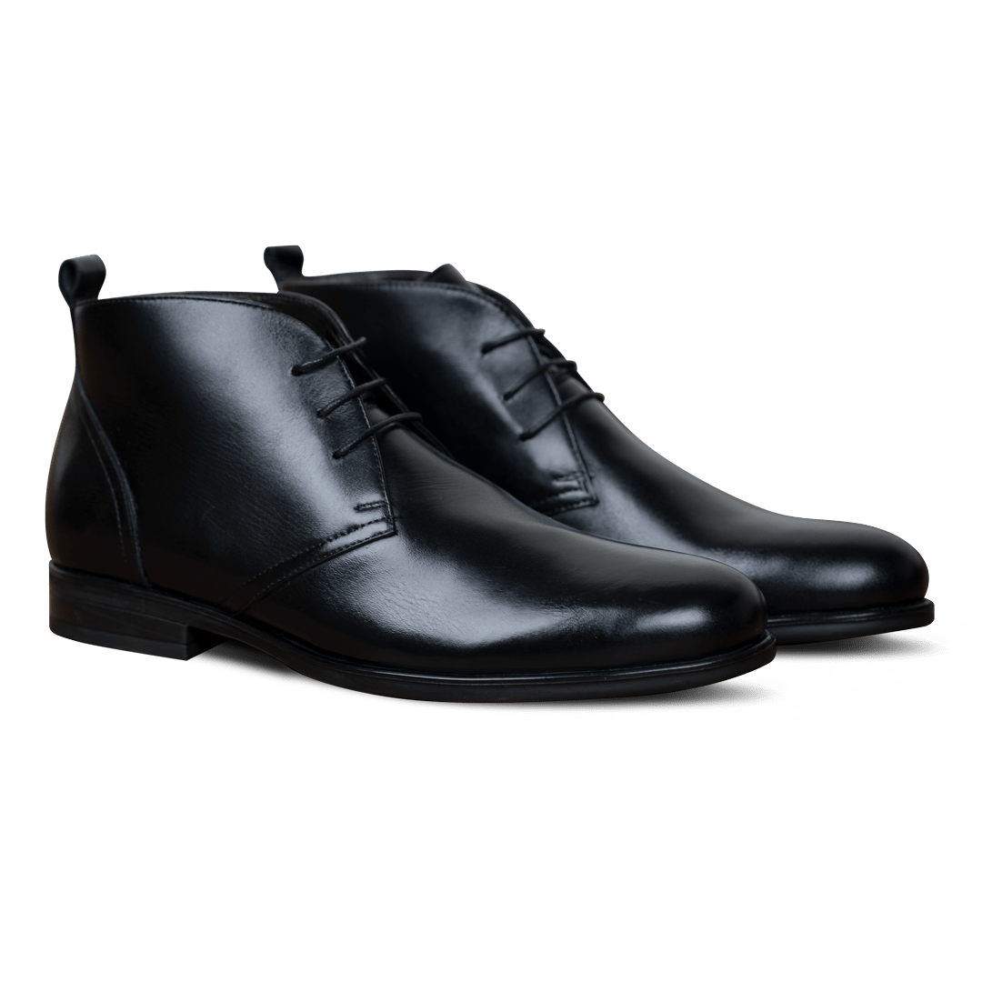 Kendal: Demi Bottes Homme - Caoutchouc Noir - Bleather Maroc