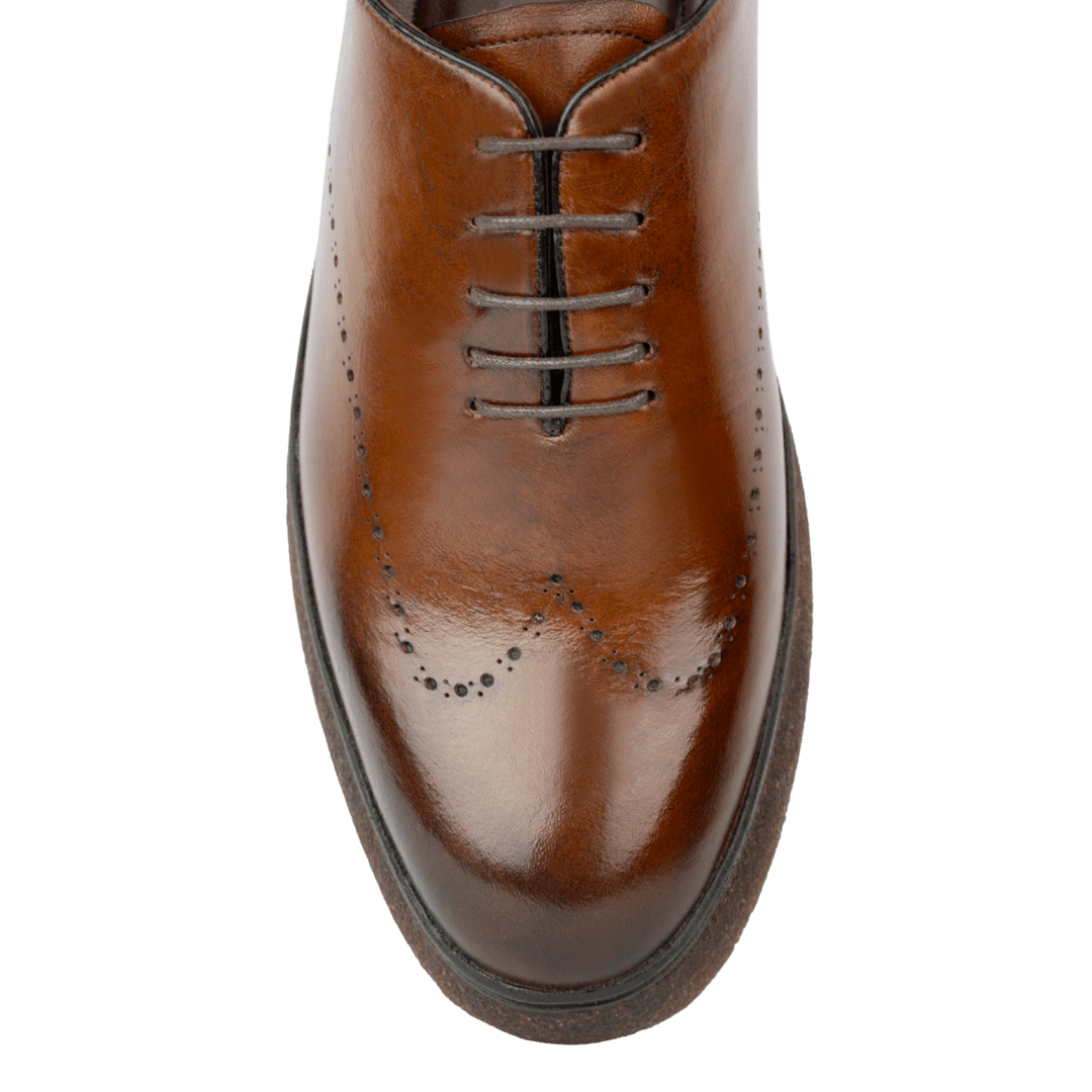 Kostner: Richelieu Homme - Cuir Cognac - Bleather Maroc