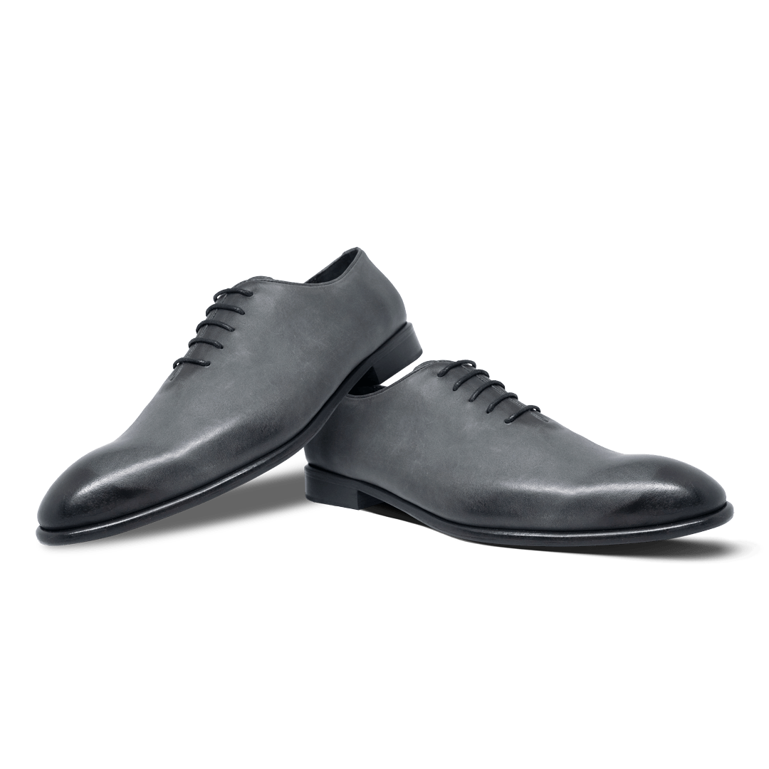 Landon: Richelieu Homme - Cuir Gris - Bleather Maroc