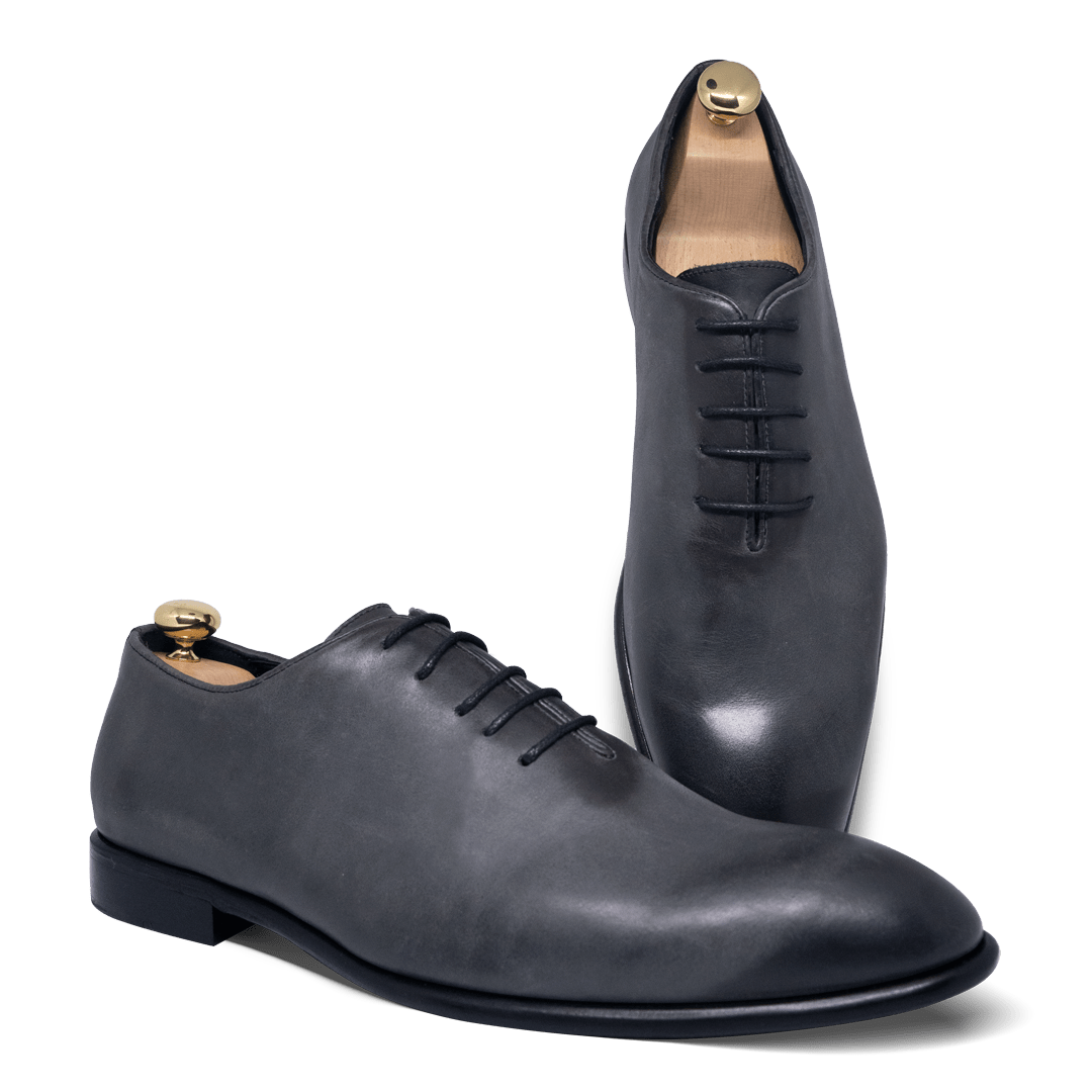 Landon: Richelieu Homme - Cuir Gris - Bleather Maroc