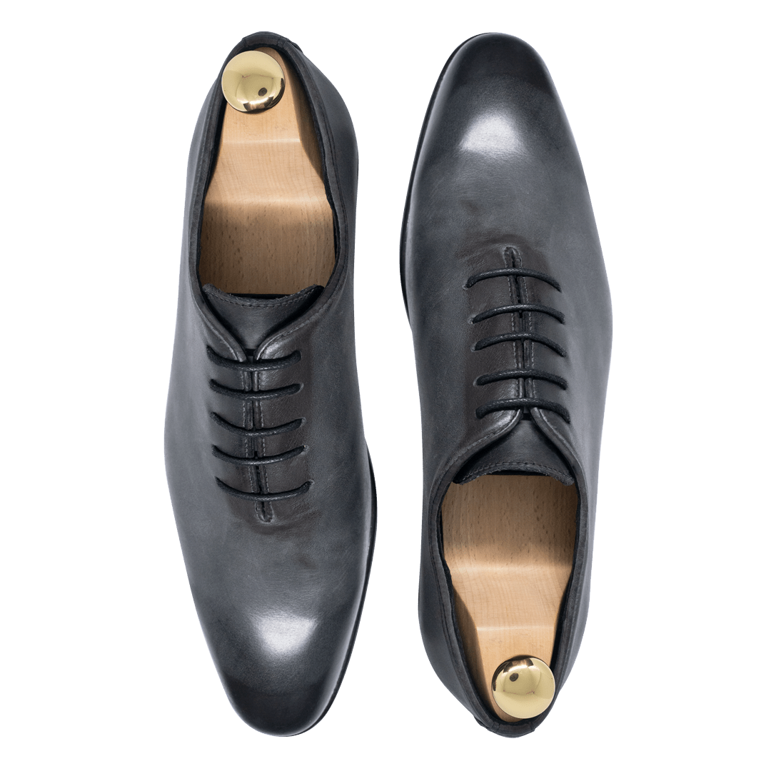 Landon: Richelieu Homme - Cuir Gris - Bleather Maroc