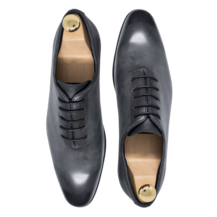 Landon: Richelieu Homme - Cuir Gris - Bleather Maroc