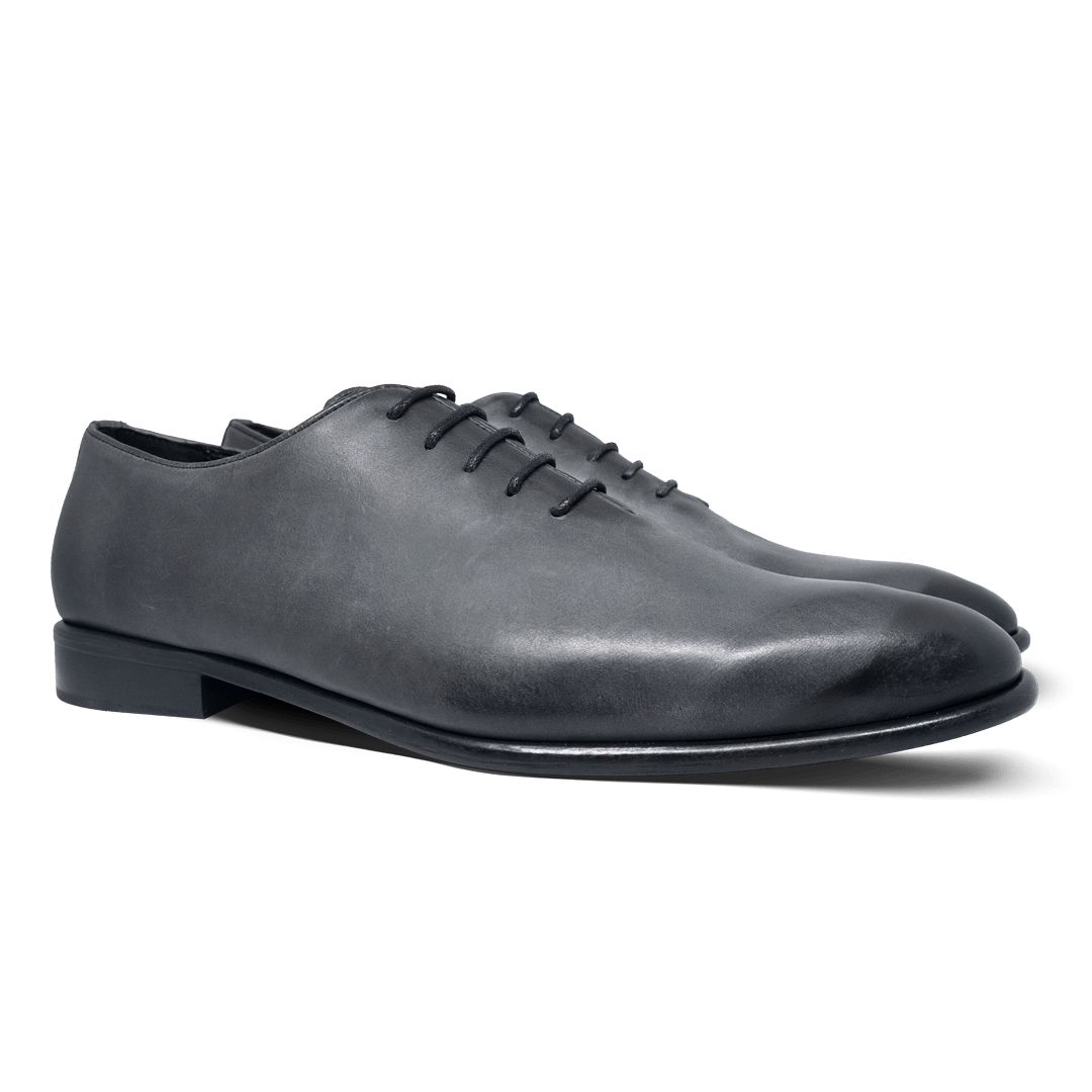 Landon: Richelieu Homme - Cuir Gris - Bleather Maroc