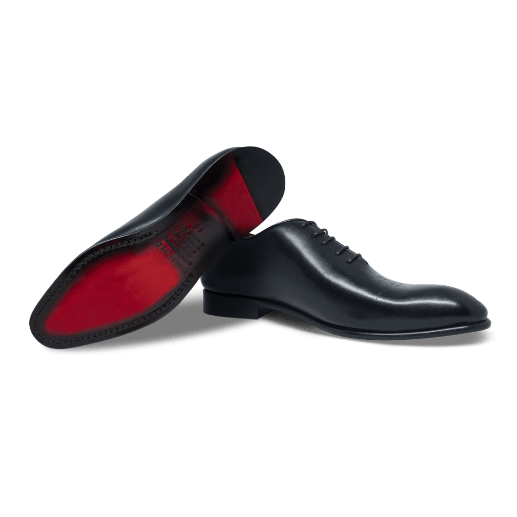 Landon: Richelieu Homme - Cuir Noir gravé - Bleather Maroc