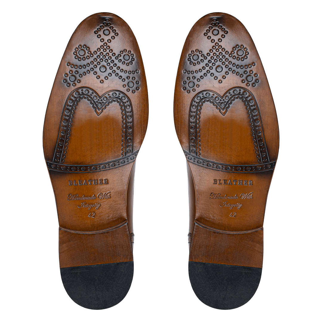 Lewis: Richelieu Homme - Cuir Cognac - Bleather Maroc