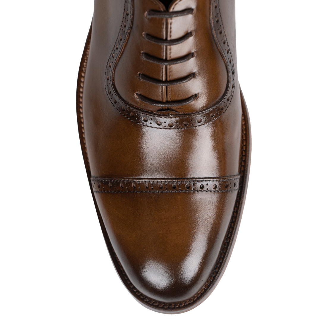 Lewis: Richelieu Homme - Cuir Cognac - Bleather Maroc