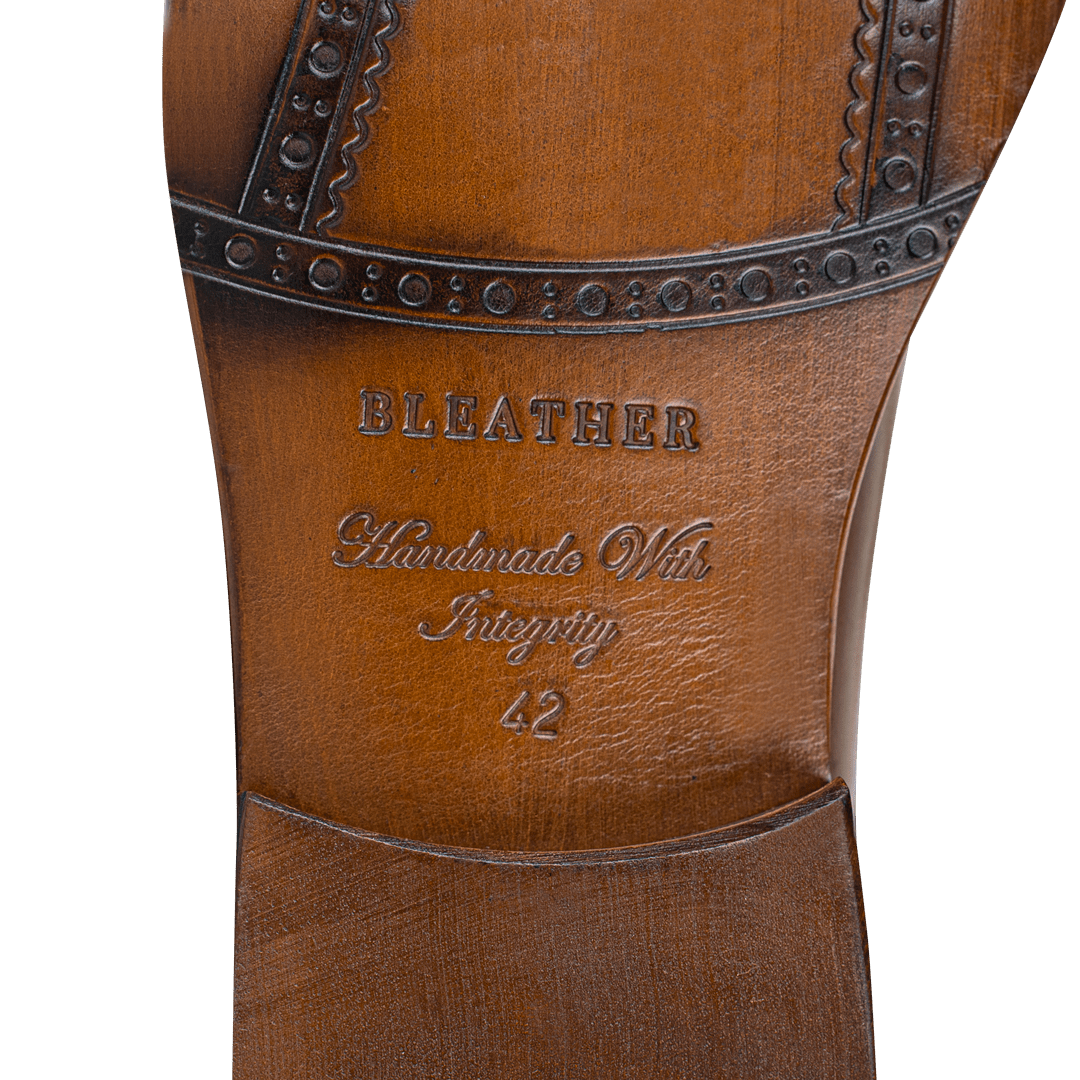 Lewis: Richelieu Homme - Cuir Cognac - Bleather Maroc