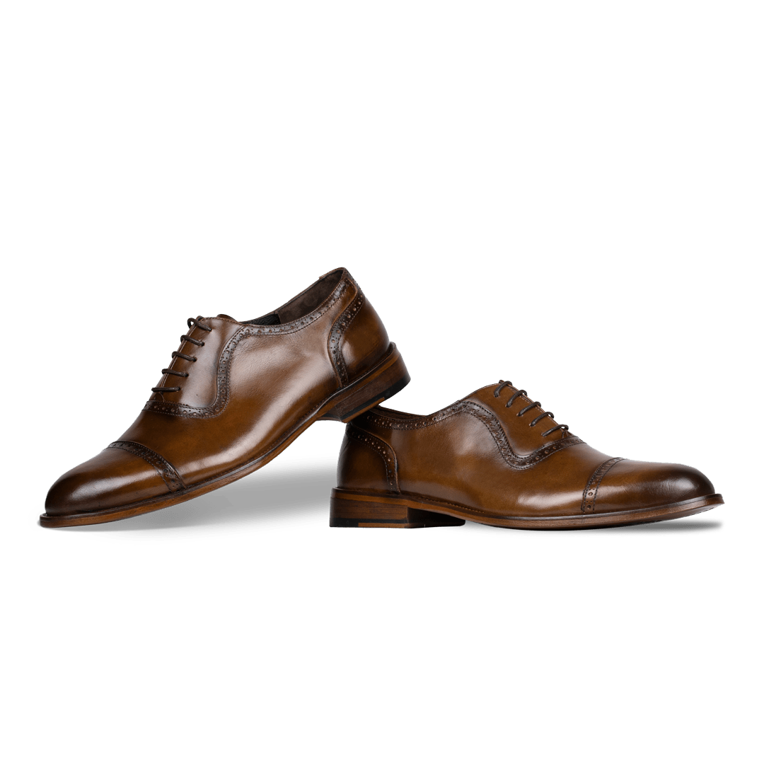 Lewis: Richelieu Homme - Cuir Cognac - Bleather Maroc