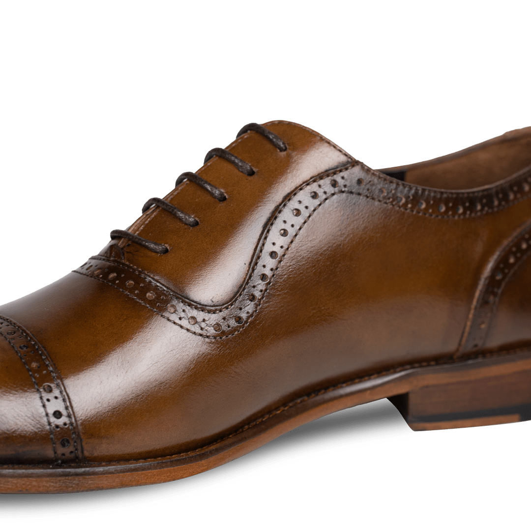 Lewis: Richelieu Homme - Cuir Cognac - Bleather Maroc