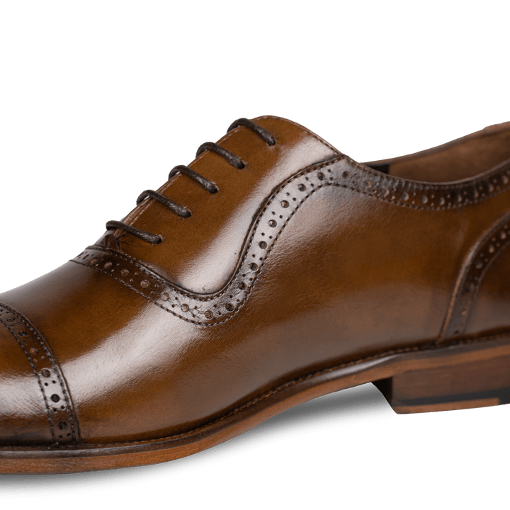 Lewis: Richelieu Homme - Cuir Cognac - Bleather Maroc