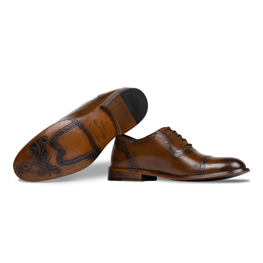 Lewis: Richelieu Homme - Cuir Cognac - Bleather Maroc