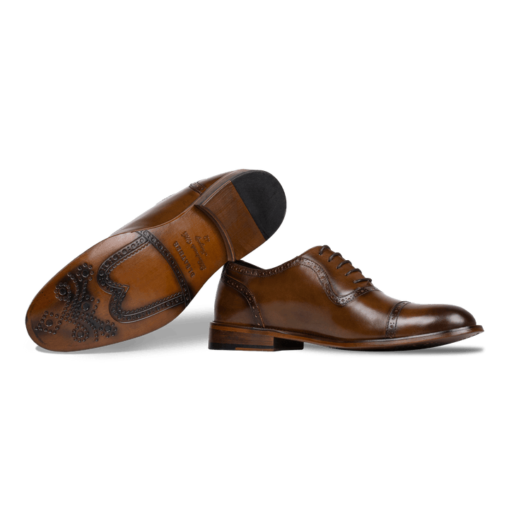 Lewis: Richelieu Homme - Cuir Cognac - Bleather Maroc