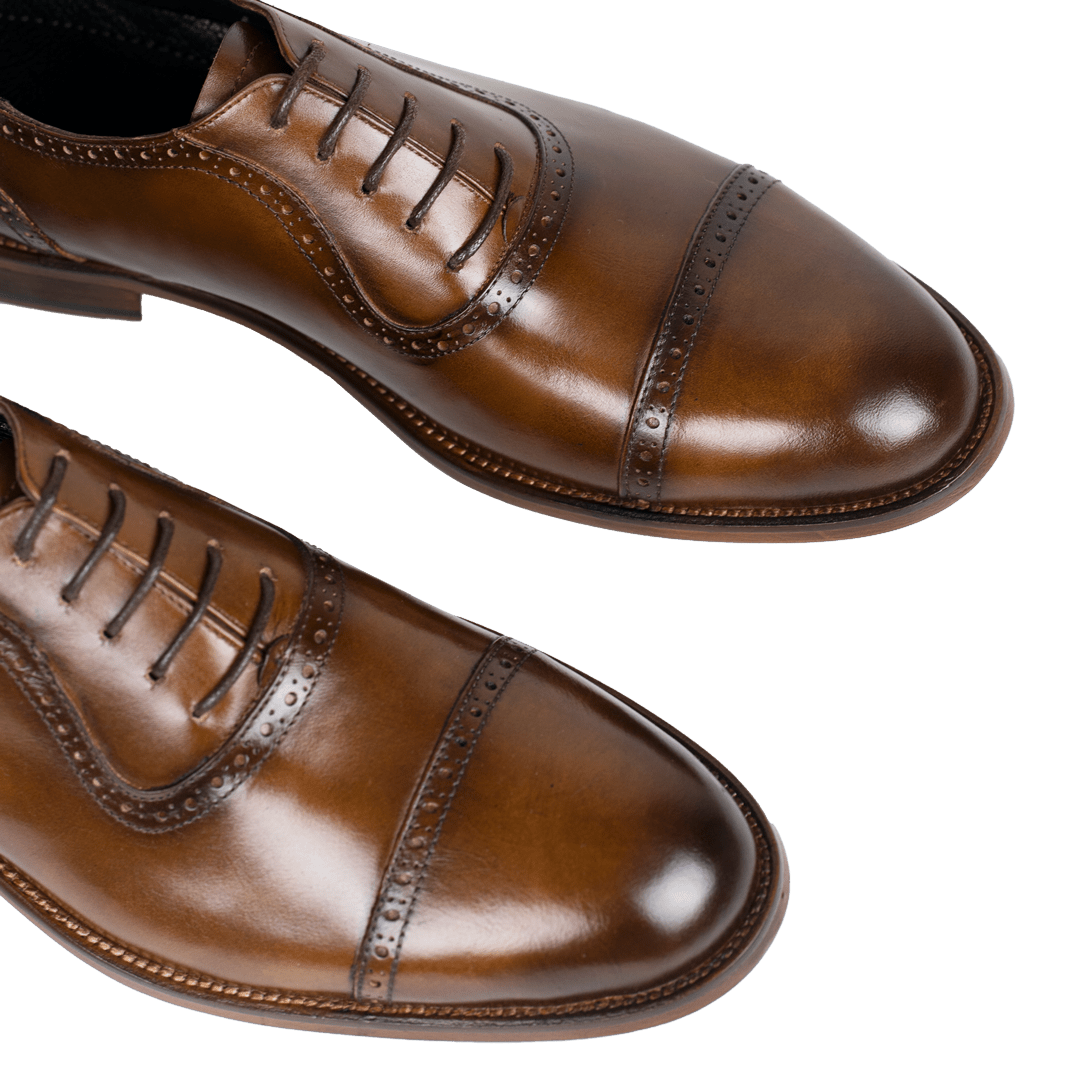 Lewis: Richelieu Homme - Cuir Cognac - Bleather Maroc