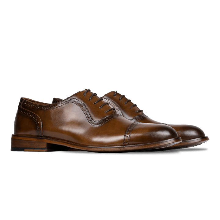 Lewis: Richelieu Homme - Cuir Cognac - Bleather Maroc