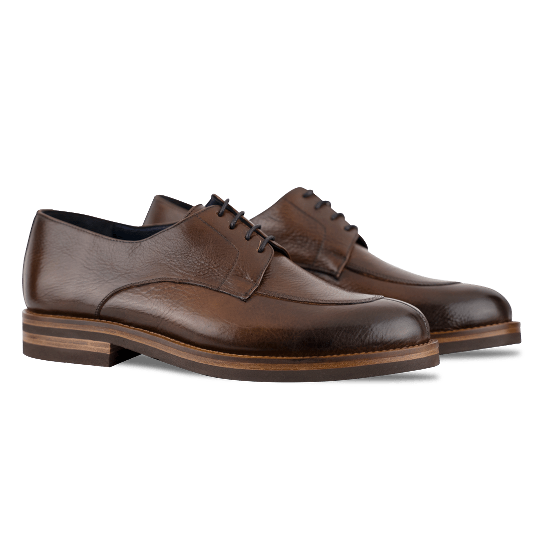 Lodge: Derby Homme - Cuir Marron - Bleather Maroc