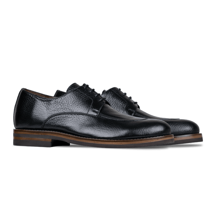 Lodge: Derby Homme - Cuir Noir - Bleather Maroc