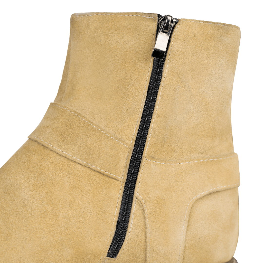 Marlon: Bottes Homme - Daim Beige - Bleather Maroc