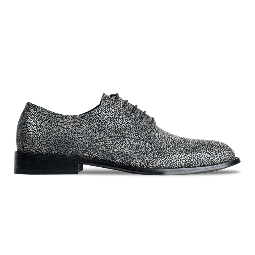 Miler: Derby Homme - Cuir gris métallique - Bleather Maroc