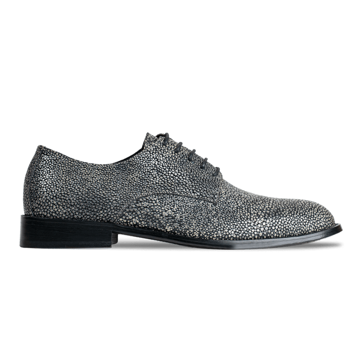 Miler: Derby Homme - Cuir gris métallique - Bleather Maroc