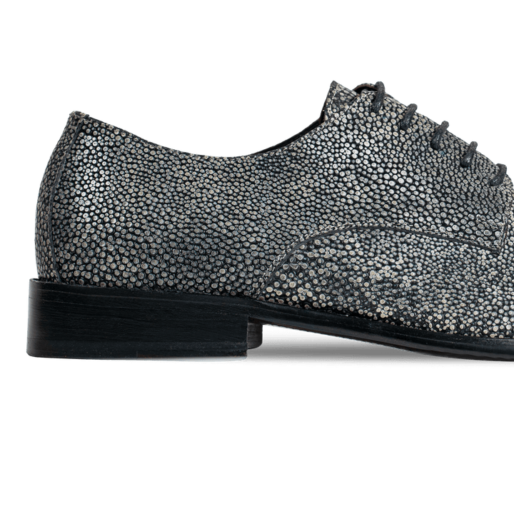 Miler: Derby Homme - Cuir gris métallique - Bleather Maroc