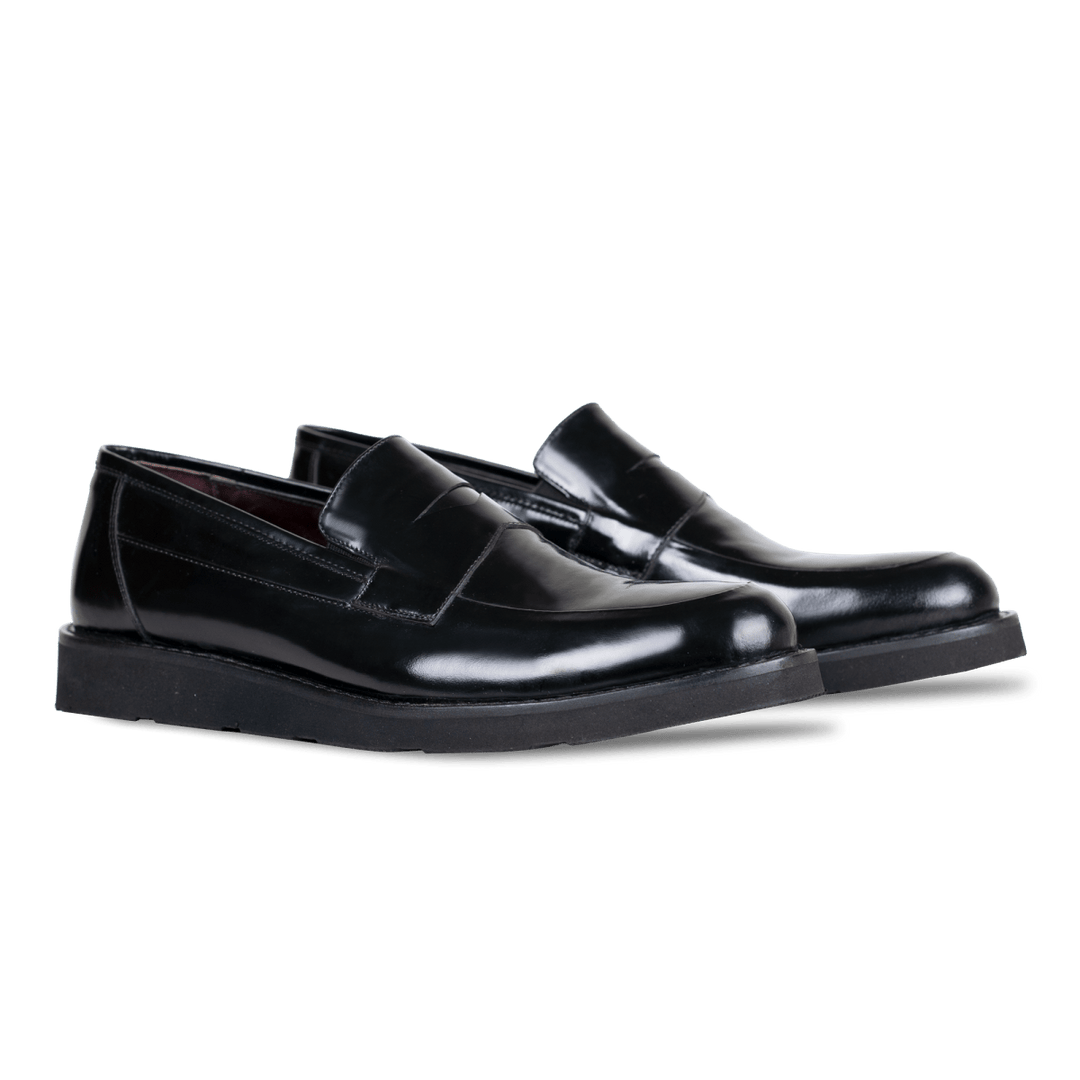 Molow: Mocassin Homme - Cuir Noir - Bleather Maroc