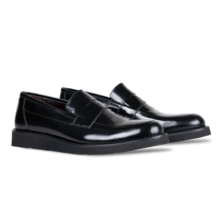 Molow: Mocassin Homme - Cuir Noir - Bleather Maroc